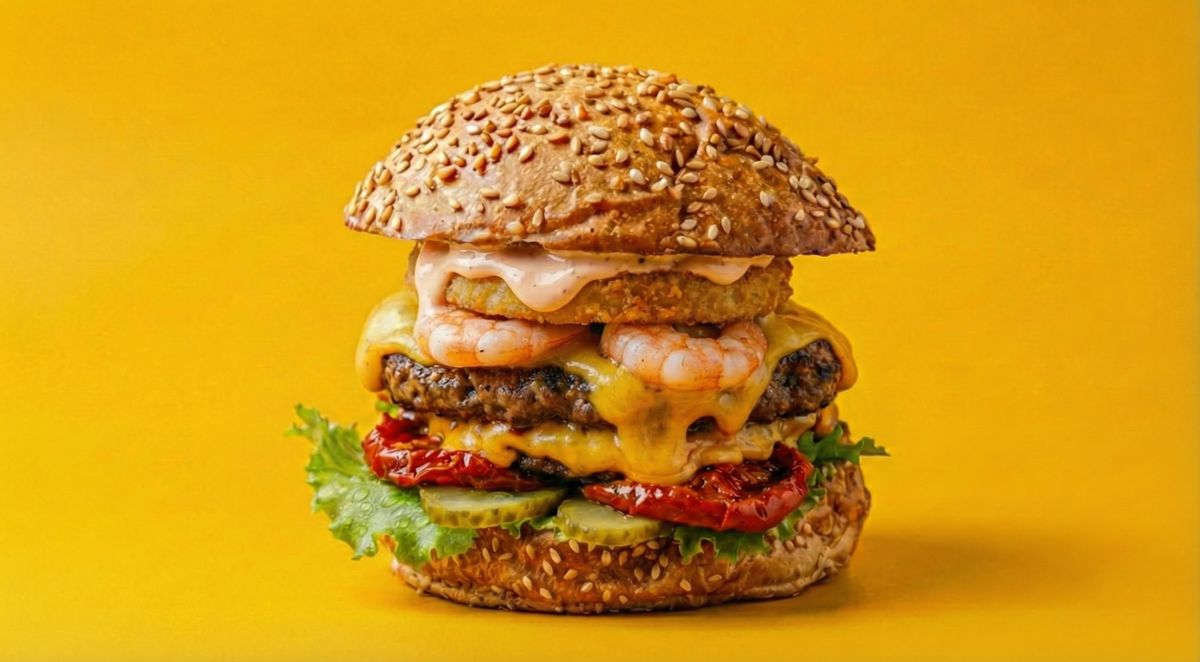 더블 비프 쉬림프스택 세트